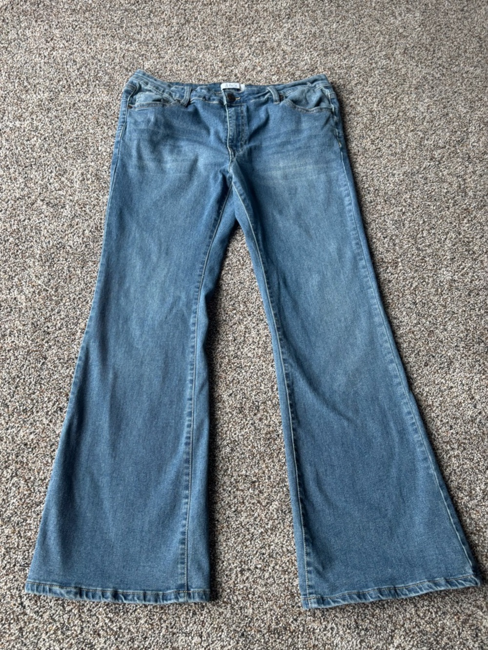 Rise Supply Co Womens Jeans Size 17 Wide Leg Flare High Rise Medium Wash Denim